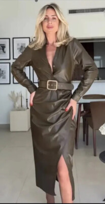 chinese dress ladies Zara Women Faux leather dress 9815/100/506 (Large): Buy Online at Best  Price in UAE
