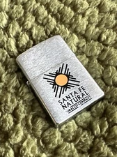 2003 Vintage Zippo Lighter - Santa Fe Natural Tobacco Company - Brushed Chrome