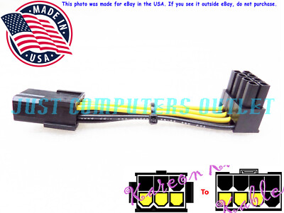   (11mm) Low Profile Female 6pin to 90° 8-Pin Male PCI-E Power Cable Adapter