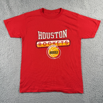 Vintage Houston Rockets T Shirt Mens Medium Red Graphic Logo