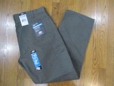 New Dickies Men's Relaxed Fit Straight Leg Carpenter Green Jeans - Size 38 x 32