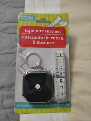 Crofter's Notions Tape Measure Set Auto rewind & Foldable New! Blk INCH/CM
