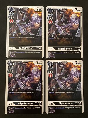 (4x) Digimon TCG Gigadramon BT6-061 C Double Diamond Playset