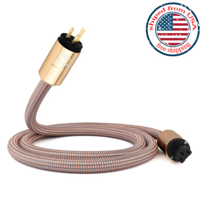 Audiophile OFC Pure Copper Cord with US Plug HiFi Audio Main Supply Power Cable