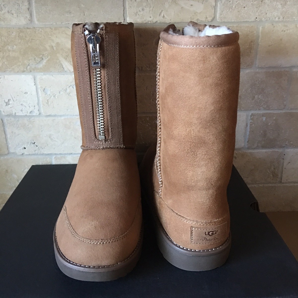 UGG Classic Short Phillip Lim 3.1 Chestnut Suede Fur Zip Boots