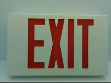 EMERGENCY LIGHTED EXIT SIGN MODEL #LWSPXEURW, RED & WHITE, NNB