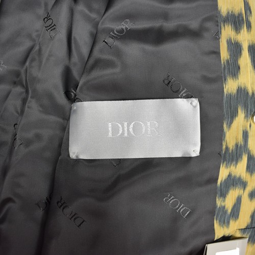 NWT $2900 Dior Homme Leopard Print Woven Bomber Jacket Saddle Men's 50 AUTHENTIC - Picture 4 of 12