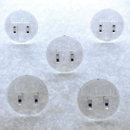5 P&S Round Clear Straight Blade Receptacle Outlet Protection Cover Caps 5-SC - Afbeelding 1 van 6