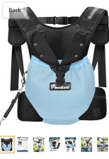Pet Backpack, Adjustable Front Dog Carrier  Adjust Waist Belt Blue Mesh Fabric