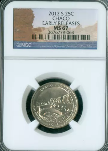 2012 S CHACO CULTURE PARKS QUARTER NGC MS67 ER 2nd FINEST REGISTRY *