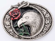 Eagle Rose Western Paisley Belt Buckle