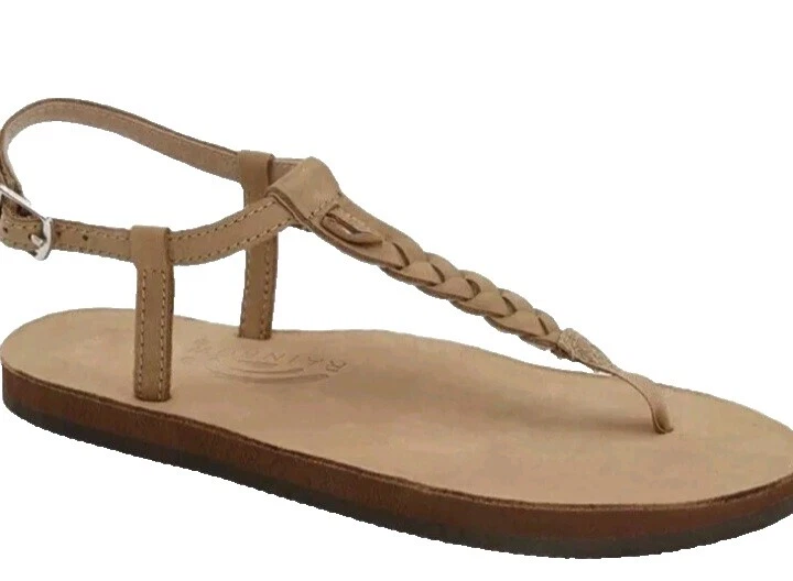 Женские однотонные сандалии с радугой