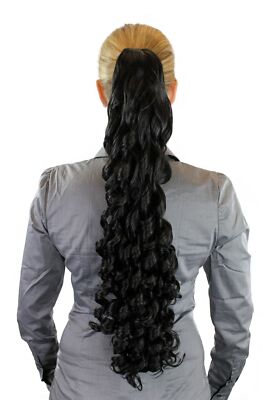 WIG ME UP Haarteil – Gelockter Zopf/Pferdeschwanz, Dunkelbraun (3), 65 Cm, Mit Butterfly-Klammer