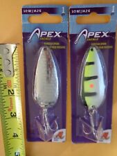 for sale online 1 Each Color Two Apex Game Fish Spoons 7//8 Oz