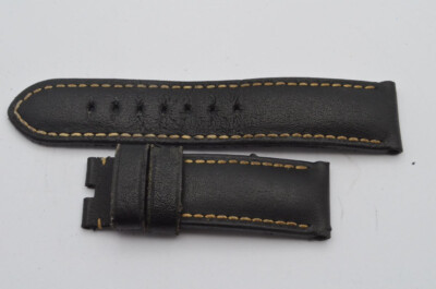 OFFICINE PANERAI LEDER ARMBAND SCHWARZ 24MM FÜR DORNSCHLIESSE 22MM VINTAGE 2