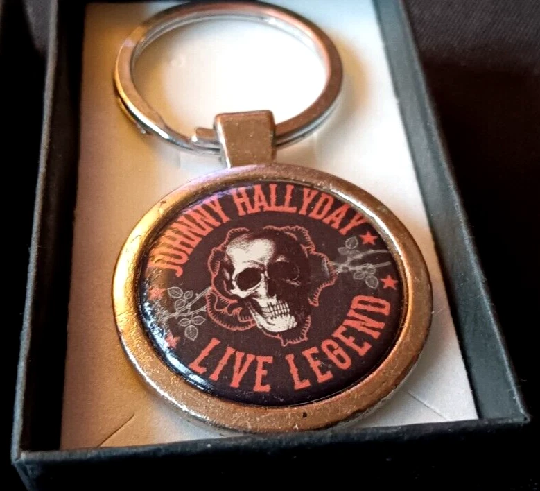 Johnny Hallyday - Ancien Porte clé LIVE LEGEND (tête de mort)- Dans écrin Noir - Photo 2/3