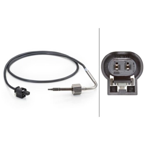 Capteur Température Gaz D'Échappement HELLA - 2 Pôles - Câble 702 Mm - Pour VW Crafter - Réf 014 494-121 - 10