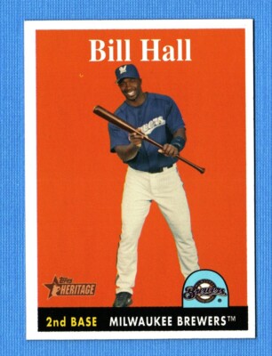 2007 Topps Heritage #95 Bill Hall SP Milwaukee Brewers