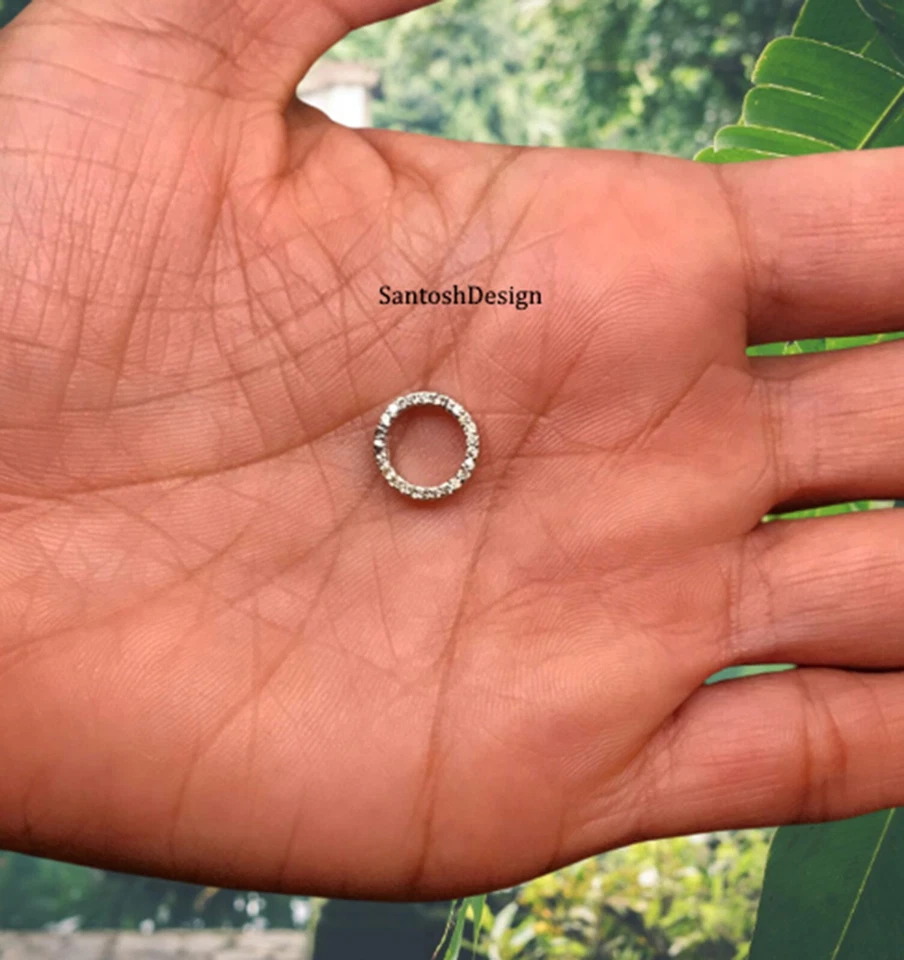 Single Sided Diamond 925 Sterling Silver Lock Clasp,Carabiner Lock Clasp Jewelry - Image 2 of 2