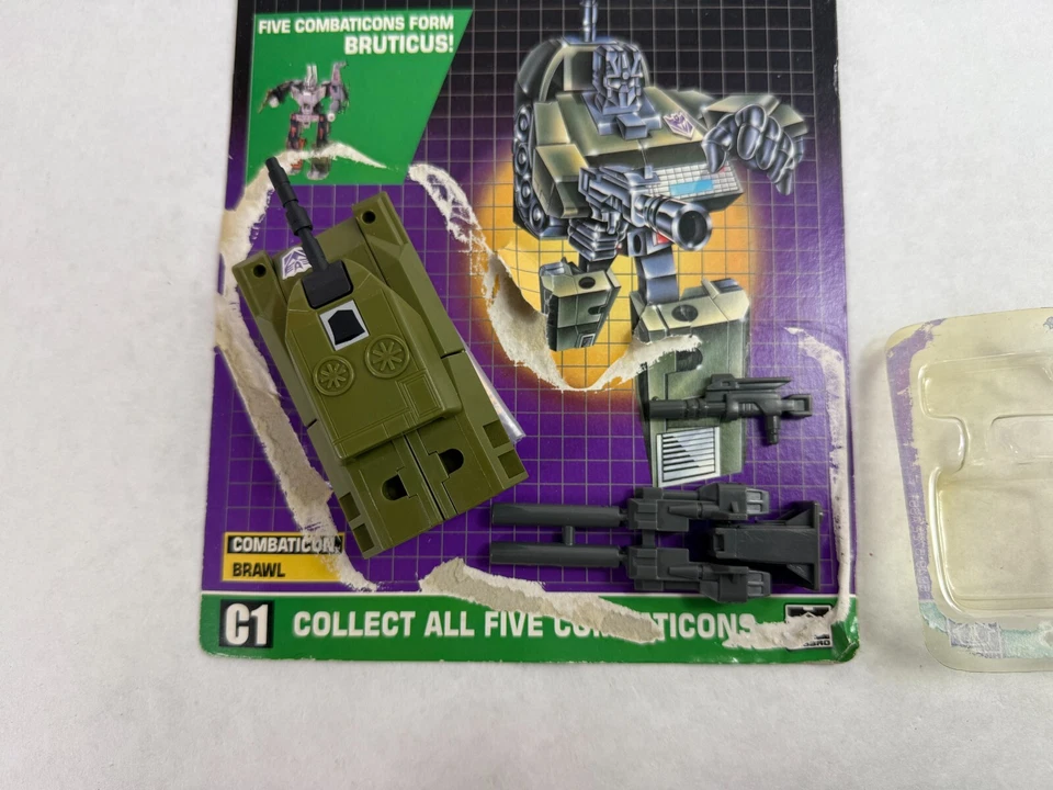 Brawl Transformers G1 Figure Complete w/ Card Back 1986 Hasbro Bruticus - Image 2 of 4