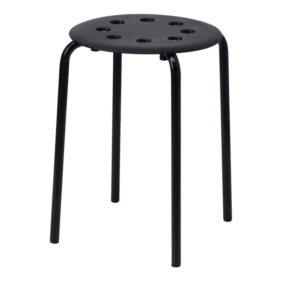 Ikea Marius Stapelhocker, Weiß & Schwarz, Sitzhocker, Stapelbar, Platzsparend - Bild 2 von 4