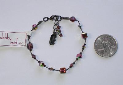 Dabby Reid Rose Volcano Swarovski Crystal Hematite-Plate Heidi Bracelet HDB4108B