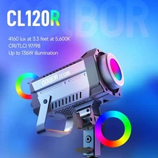 COLBOR CL120R RGB COB LED Video Light Full Color Photography Light 2700K-6500K