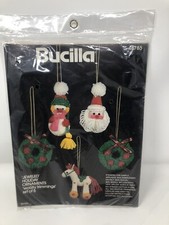 Bucilla Jeweled Holiday Ornaments Kit 48785 Woolly Trimmings Christmas NOS