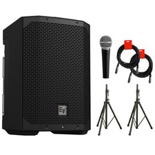 Electro-Voice EVERSE 8 Loudspeaker w/ Speaker Stand  Case  Mic  2x Cable