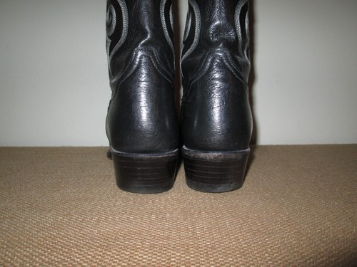 Herren Tony Lama Glatt Straußen Stiefel Schwarz Exotisch Leder Western CT871 ~ 9,5 D - Bild 8 von 9