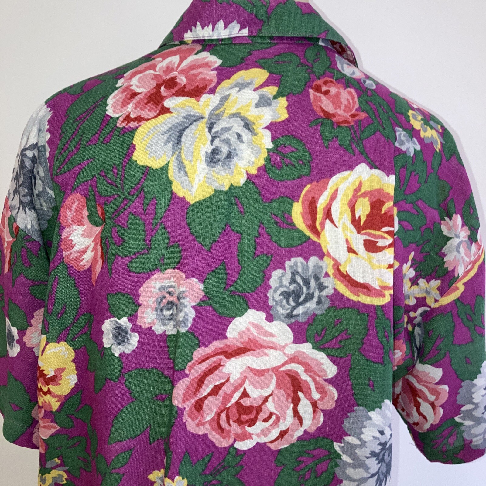 Vintage Floral St Michael 1970s/80s Linen Mix Blouse, Size 10-12 UK, 32-34" Bust 5