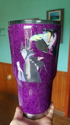 Download 30oz Stainless Steel Glitter Tumbler Maleficent Inspired ...