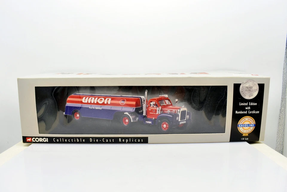Modellino Camion 1:50 Mack B series union 76 tanker Corgi diecast modellismo - Immagine 2 di 4