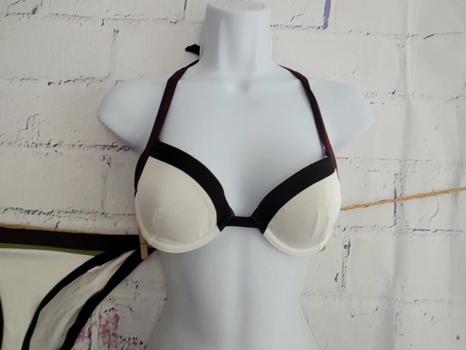 Huit Plage Swimsuit 2 Piece Bikini Size 36A Medium/Large Colorblock Underwire - Image 2 of 4