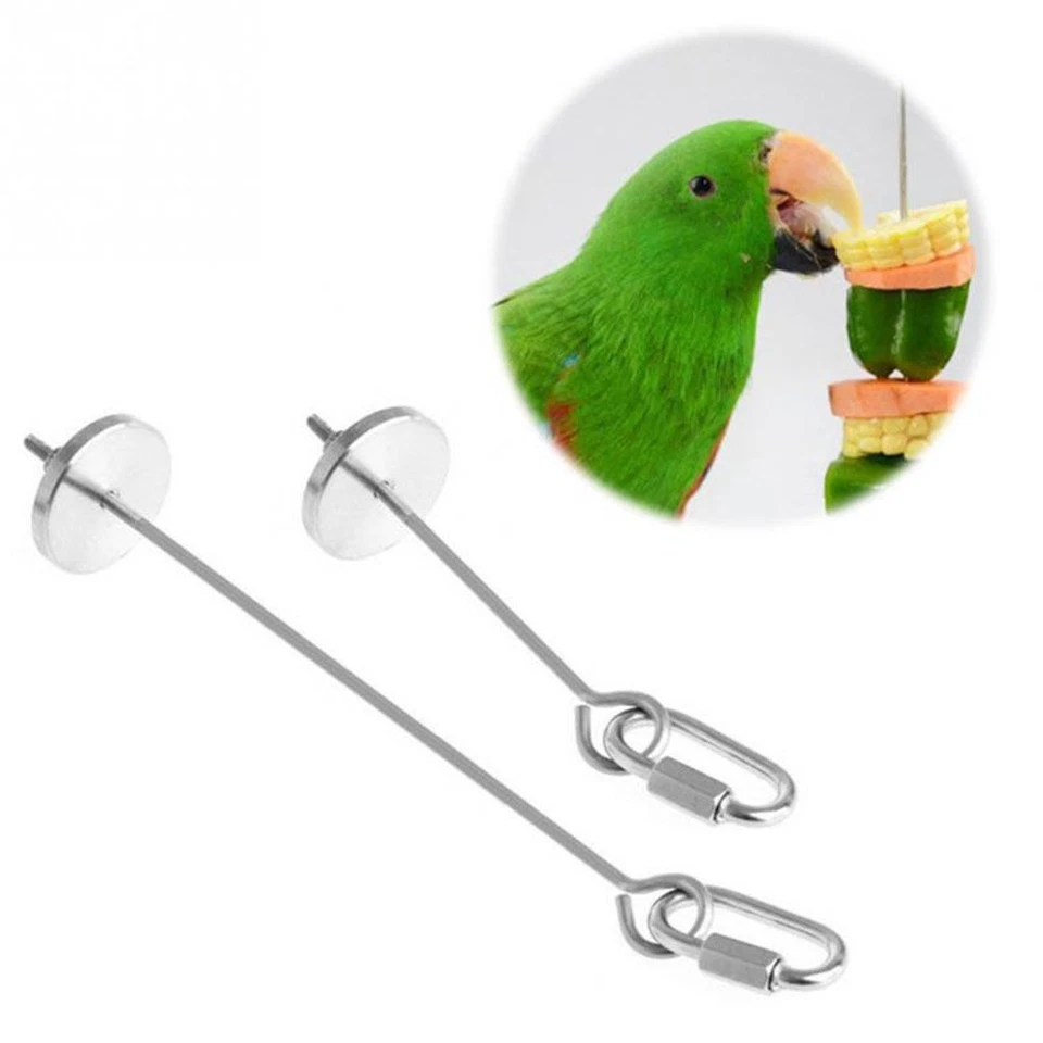 Stainless Steel Skewer Toy Treat Bird Parrot Food Fruit Holder Stick 20cm - Image 4 of 4