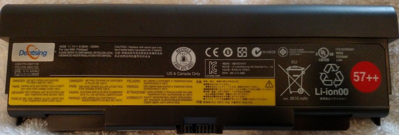 Dentsing 11.1V 8510+ mAh 100W 9 cell Li-ion battery pack for Lenovo Thinkpad