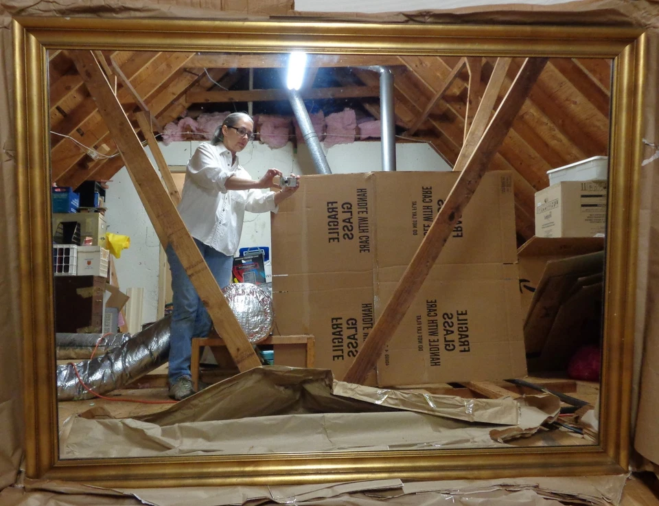 ESPEJO RECTANGULAR GRANDE 64 x 48 DE COLECCIÓN AÑOS 50 MARCO DORADO 4” - PICKUP TUSCALOOSA AL Foto 2 de 4