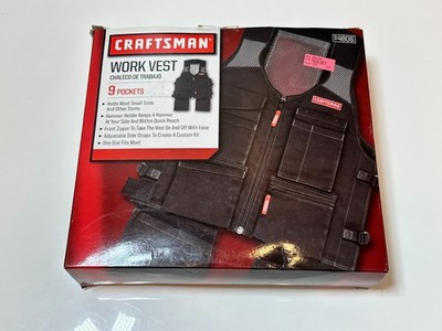 NOS Craftsman Tools 4806 Work Vest, Pockets, Hammer Holder, NEW in Box 