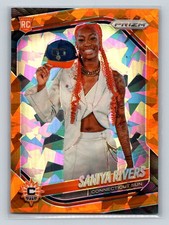 2025 Panini Prizm WNBA #150 Saniya Rivers Orange Ice Prizms