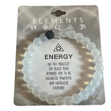 Justice Girls Elements Black Clear Beaded Silicone Bracelet Jewelry Energy Kids