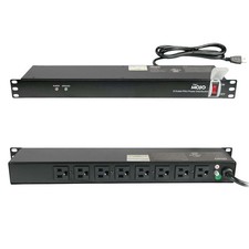 1U Rack-Mount Horizontal 8-Outlet Power Strip UL Listed PDU with Surge Protec...
