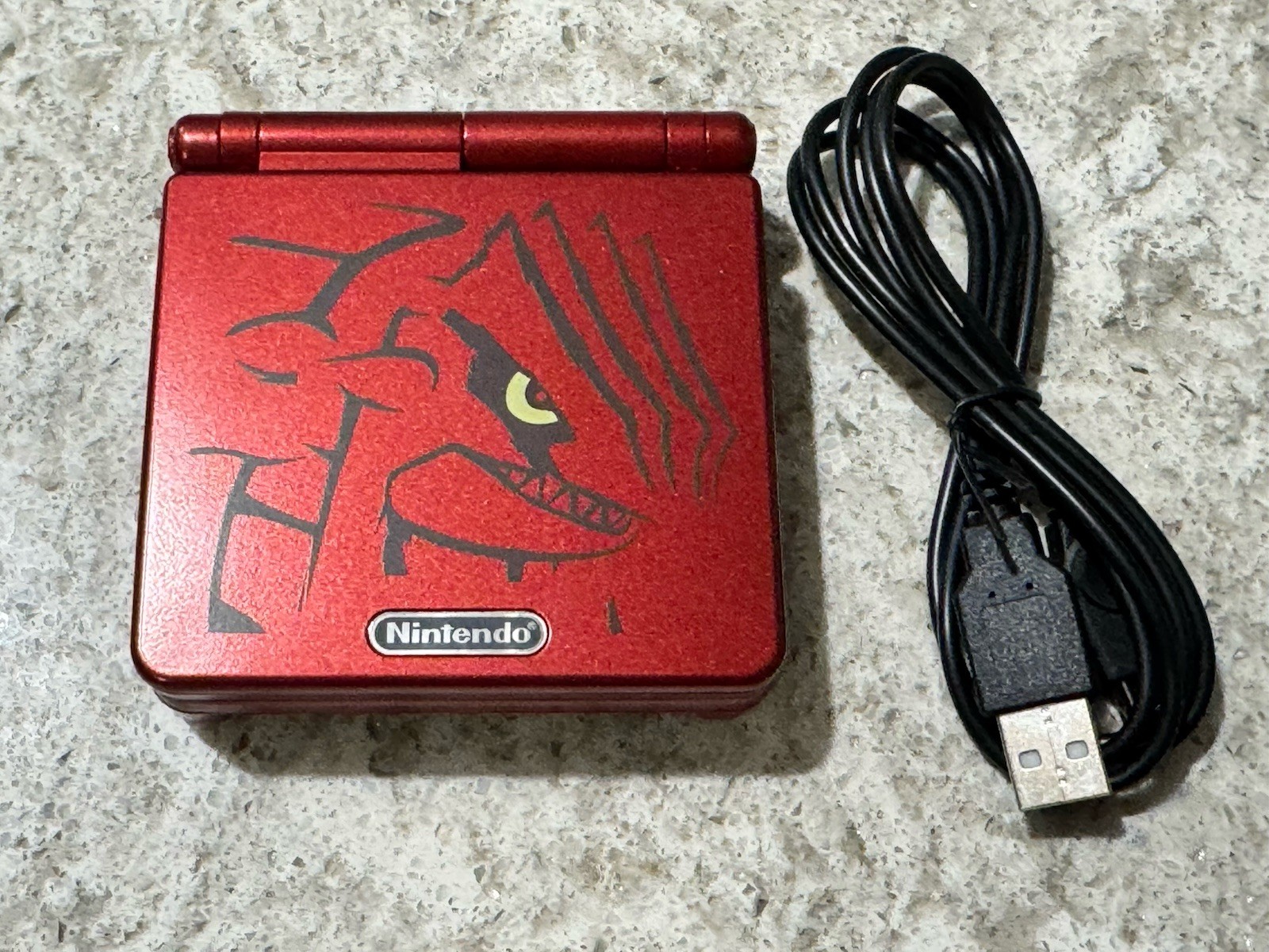 Nintendo Game Boy Advance SP  - Red Groudon Reshell AGS-101 Screen