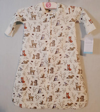 HB Woodland Animals Quilted Zip Up Long Sleeve Sleep Sack Size 0-6M 10-18LBS New