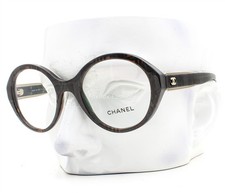 Chanel Eyeglasses Glasses 3459 1667 Black Gray Tweed Gold CC Logo 51mm with Case