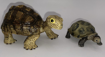 Tortoise Figure Toy Hard Rubber Realistic Made In China 5'' Long 2.5  Tall