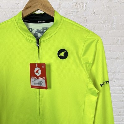 Pactimo Cycling Jersey Ascent Aero Long Sleeve Performance Yellow Mens Medium