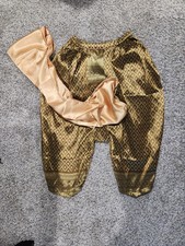 Thai Gold Traditional Khmer Pants Size Large With Faux Silk Shawl Shoulder Cloth