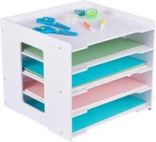 5 Tier Scrapbook Paper Organizer 11 x 12.6 x 12.6 Inch Stackable Paper Storage