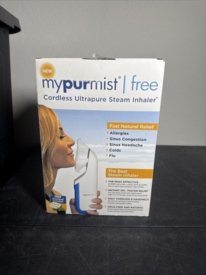MyPurMist Free Cordless Ultrapure Steam Inhaler Allergies Colds Congestion NIB
