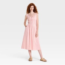 Women Cotton Midi Pullover Sundress - Universal Thread Pink S